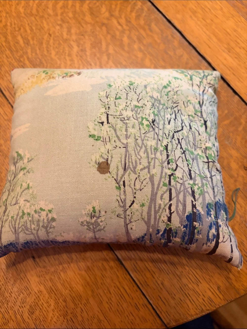 Vintage Grandma Moses Print Pillow